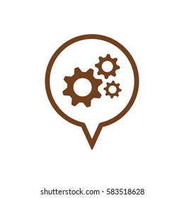 Gears  icon,  isolated. Flat  design.