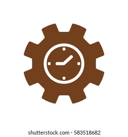 Gears  icon,  isolated. Flat  design.