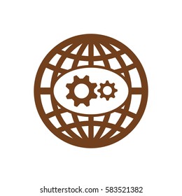 Gears  icon,  isolated. Flat  design.