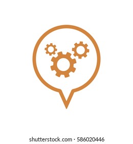 Gears  icon,  isolated. Flat  design.