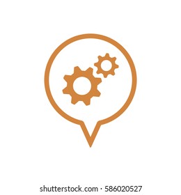 Gears  icon,  isolated. Flat  design.