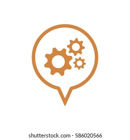 Gears  icon,  isolated. Flat  design.