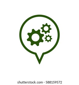 Gears  icon,  isolated. Flat  design.