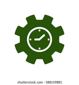 Gears  icon,  isolated. Flat  design.