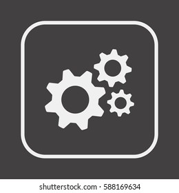 Gears  icon,  isolated. Flat  design.