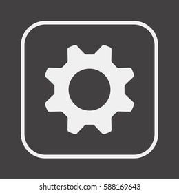 Gears  icon,  isolated. Flat  design.