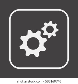 Gears  icon,  isolated. Flat  design.