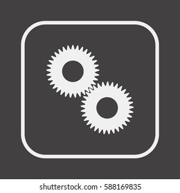 Gears  icon,  isolated. Flat  design.