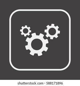 Gears  icon,  isolated. Flat  design.