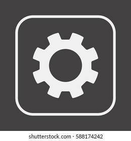 Gears  icon,  isolated. Flat  design.