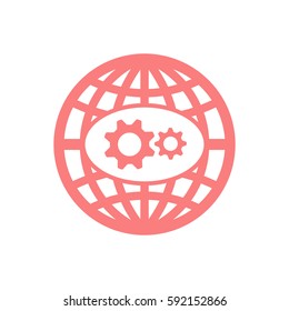 Gears  icon,  isolated. Flat  design.