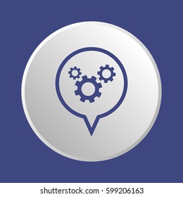 Gears  icon,  isolated. Flat  design.
