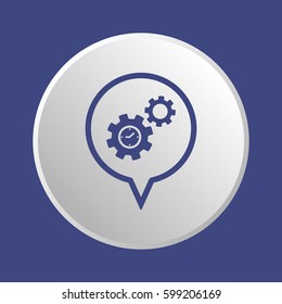 Gears  icon,  isolated. Flat  design.