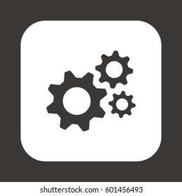 Gears  icon,  isolated. Flat  design.