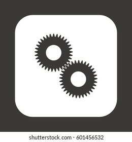 Gears  icon,  isolated. Flat  design.