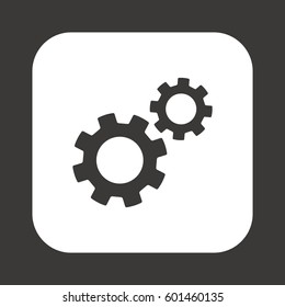 Gears  icon,  isolated. Flat  design.
