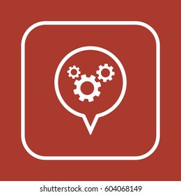 Gears  icon,  isolated. Flat  design.