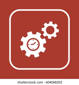 Gears  icon,  isolated. Flat  design.