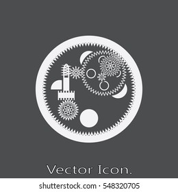 Gears Icon isolated sign symbol and flat style for app, web and digital design. Vector illustration.