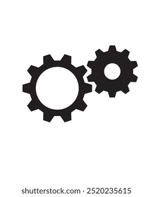 Gears icon isolated stock illustration. Gears icon isolated on the white background