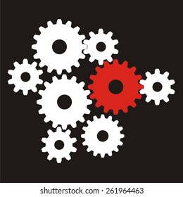 gears icon isolated vector