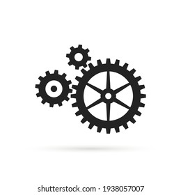 gears icon like part of machinery or mechanism. flat simple style logotype graphic art design website element isolated on white background