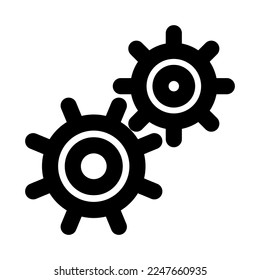 Línea de iconos de los engranajes aislada en fondo blanco. Icono delgado plano negro sobre el estilo de contorno moderno. Símbolo lineal y trazo editable. Ilustración vectorial de trazo simple y píxel perfecto