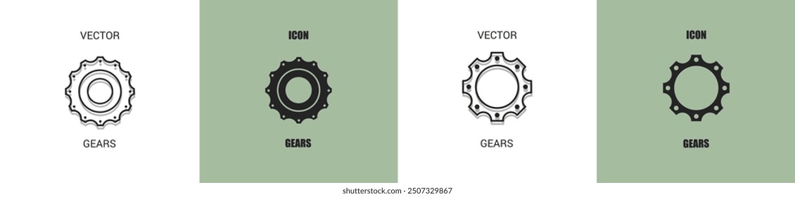 Gears icon line. Gears vector illustration.
