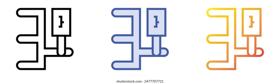 gears icon. Linear, Blue Fill and Gradient Style Design Isolated On White Background