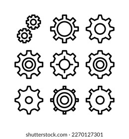 gears icon or logo isolated sign symbol vector illustration - high quality black style vector icons