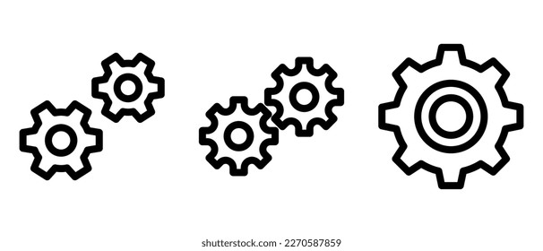 gears icon or logo isolated sign symbol vector illustration - high quality black style vector icons