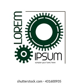 Gears icon, logo, label or design element vector illustration