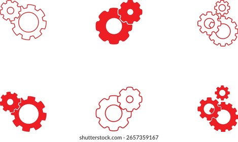 engrenagens, ícone de maquinaria, engrenagens, rodas dentadas, industrial, mecânica, geométrica, abstrata, engenharia, tecnologia, estilizado, minimalista, arte vetorial	