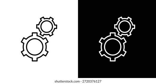 Gears icon. Minimalist vector design. Editable stroke. EPS10