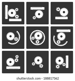 Gears icon set abstract background