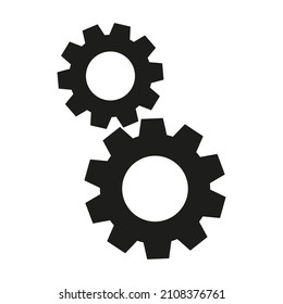 Zahnräder-Symbol-Set. Zahnräder schwarzes Symbol. Dichtkonzept. Vektorgrafik einzeln auf weißem Hintergrund