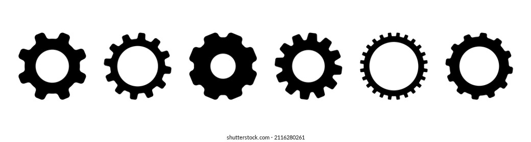 Gears icon set simple design
