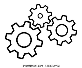 Gears icon settings , for mobile applications web sites etc. Vector illustration