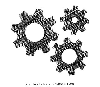 Gears icon settings , for mobile applications web sites etc. Vector illustration