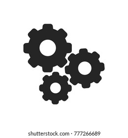 Gears icon. Settings symbol. Cog pictogram, flat vector sign isolated on white background. Simple vector illustration for graphic and web design.