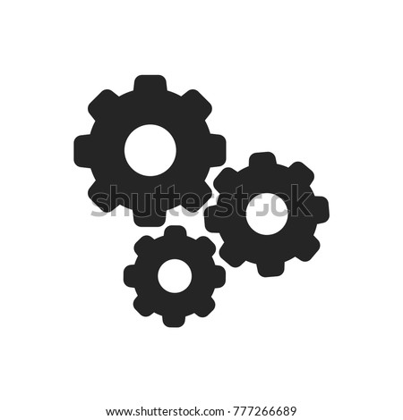Gears icon. Settings symbol. Cog pictogram, flat vector sign isolated on white background. Simple vector illustration for graphic and web design.