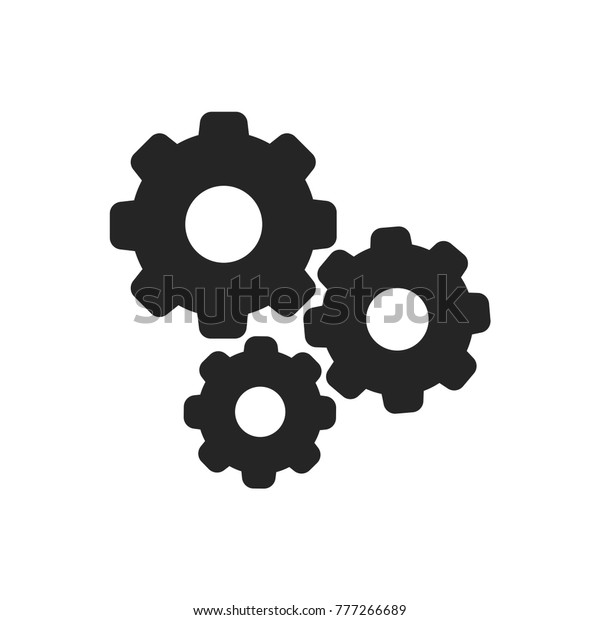 歯車のアイコン 設定記号 白い背景にコグピクトグラム 平らなベクター画像符号 グラフィックやウェブデザイン用の簡単なベクターイラスト のベクター画像素材 ロイヤリティフリー