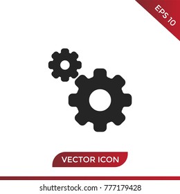 Gears icon. Settings symbol, flat vector illustration.