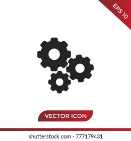 Gears icon. Settings symbol, flat vector illustration.