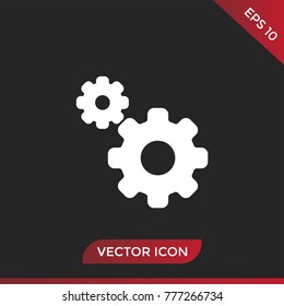 Gears icon. Settings symbol, flat vector illustration.
