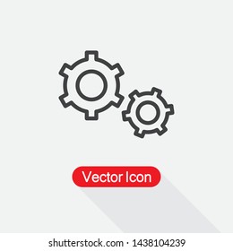 Gears Icon, Settings Icon Vector Illustration Eps10