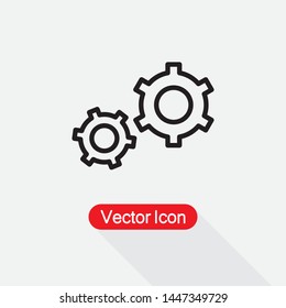Gears Icon, Settings Icon Vector Illustration Eps10