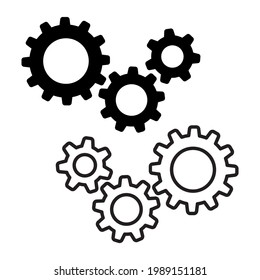 Icono de engranajes. Preferencias. Ilustración vectorial.