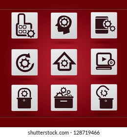 Gears icon set,vector