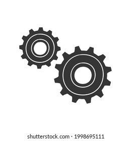 Gears Icon Silhouette Illustration. Machine Vector Graphic Pictogram Symbol Clip Art. Doodle Sketch Black Sign.